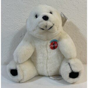 Whataburger Coca Cola Bear 6" Tall Plush Toy White With Red Badge